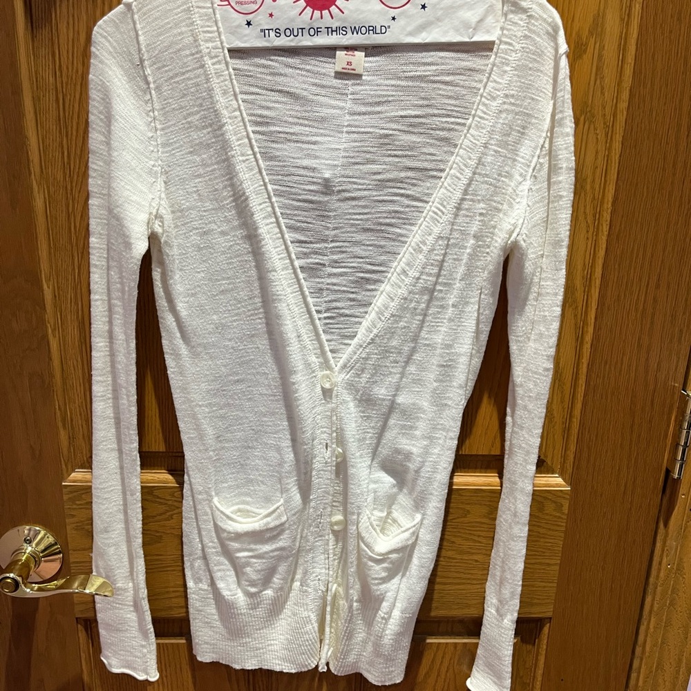 White cardigan